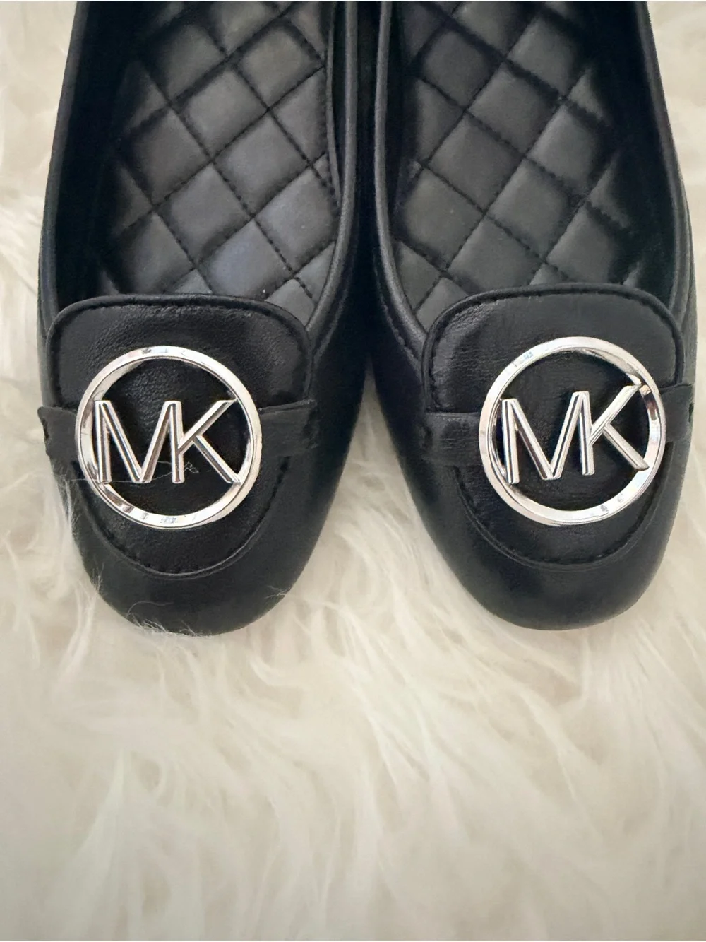 Michael Kors Lillie Moccasin Silver Logo Flats
